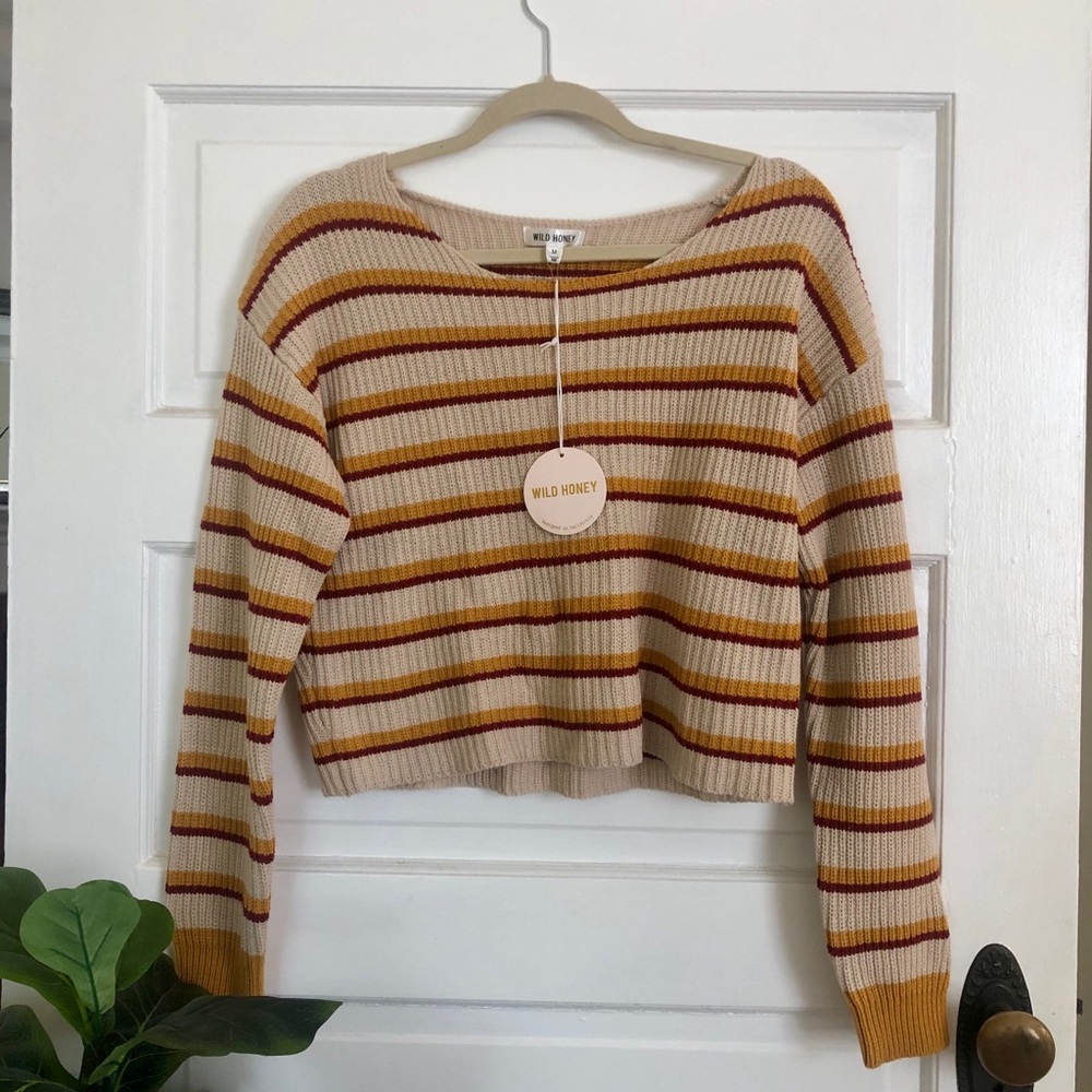 Wild Honey Cropped Striped Sweater